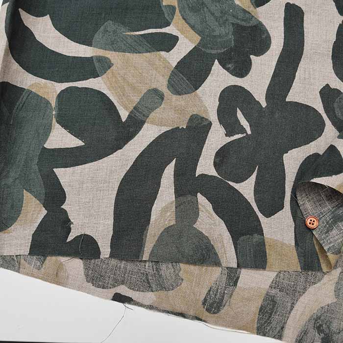 Linen sheeting printed fabric Flower - nomura tailor