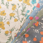 Linen Sheeting Printed Fabric - Anemone - nomura tailor