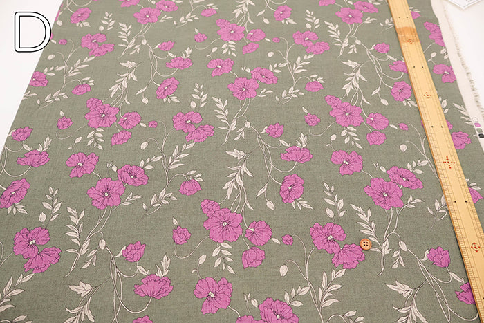 Linen Sheeting Printed Fabric - Anemone - nomura tailor
