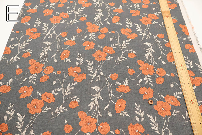 Linen Sheeting Printed Fabric - Anemone - nomura tailor