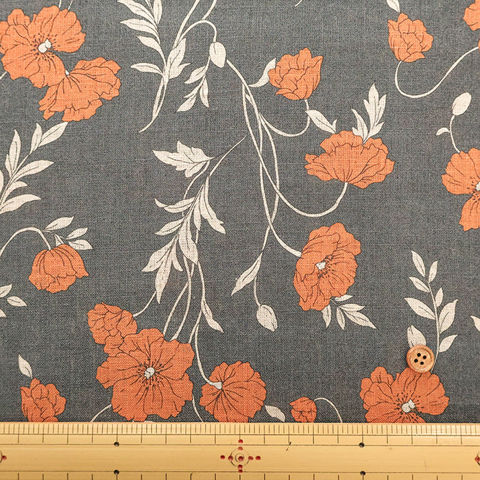 Linen Sheeting Printed Fabric - Anemone - nomura tailor