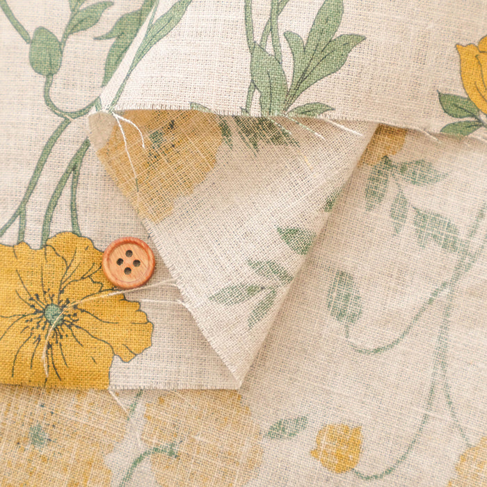 Linen Sheeting Printed Fabric - Anemone - nomura tailor