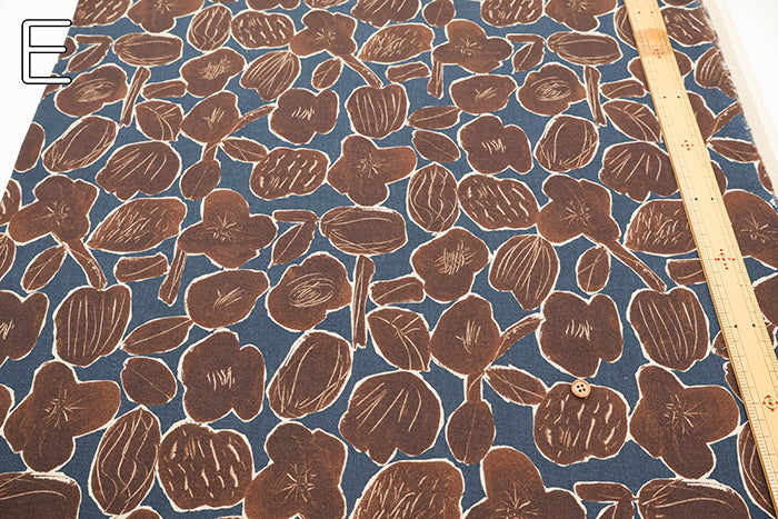 Half-Linen Muslin printed Fabric - Flower - nomura tailor