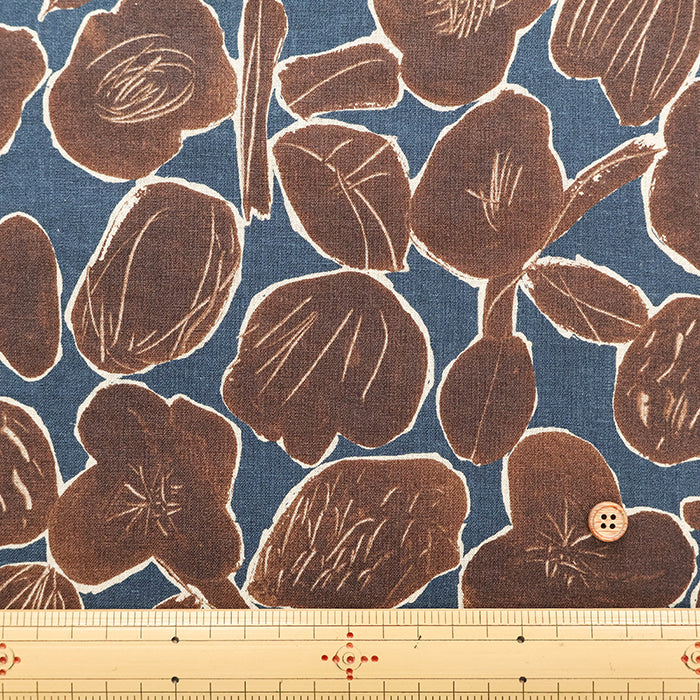 Half-Linen Muslin printed Fabric - Flower - nomura tailor