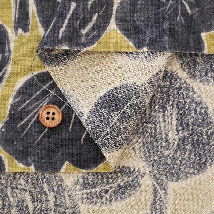 Half-Linen Muslin printed Fabric - Flower - nomura tailor