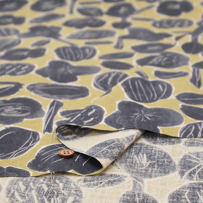 Half-Linen Muslin printed Fabric - Flower - nomura tailor