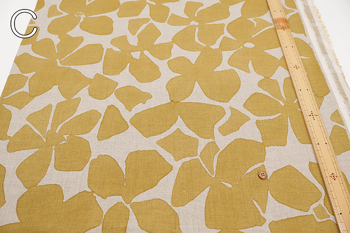 Linen Muslin printed Fabric - Flower Motif - nomura tailor