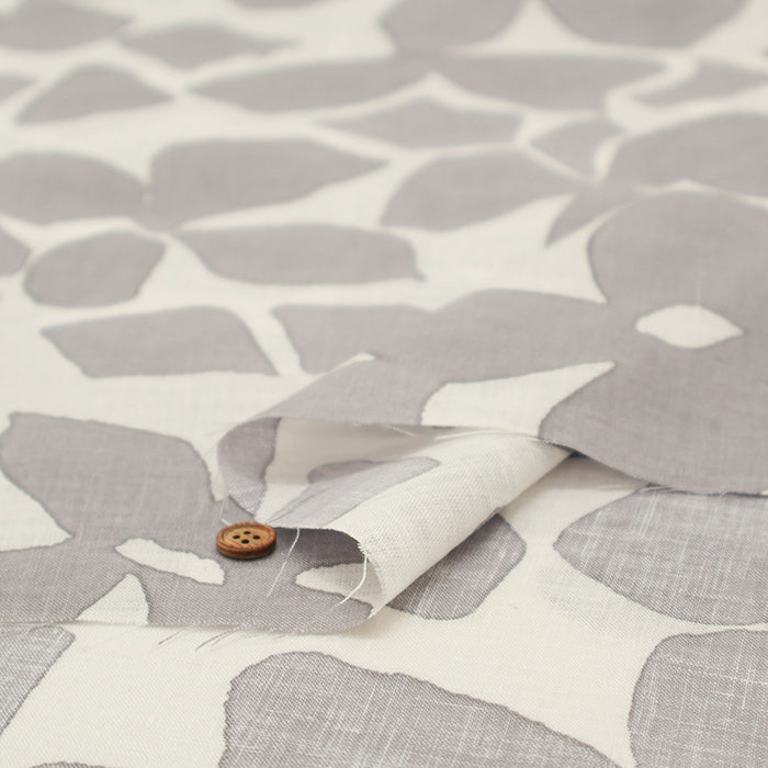 Linen Muslin printed Fabric - Flower Motif - nomura tailor