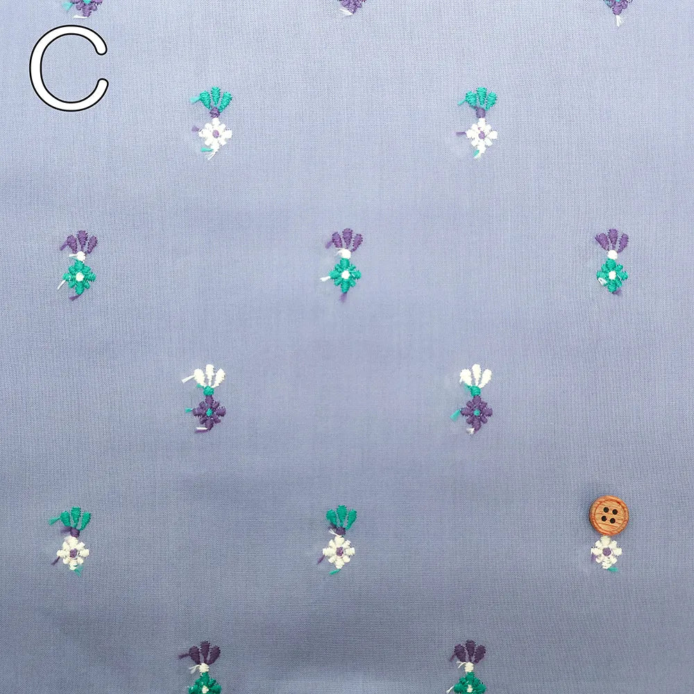 Cotton 60 Lawn Three-Color Lace Fabric - Flowers - nomura tailor