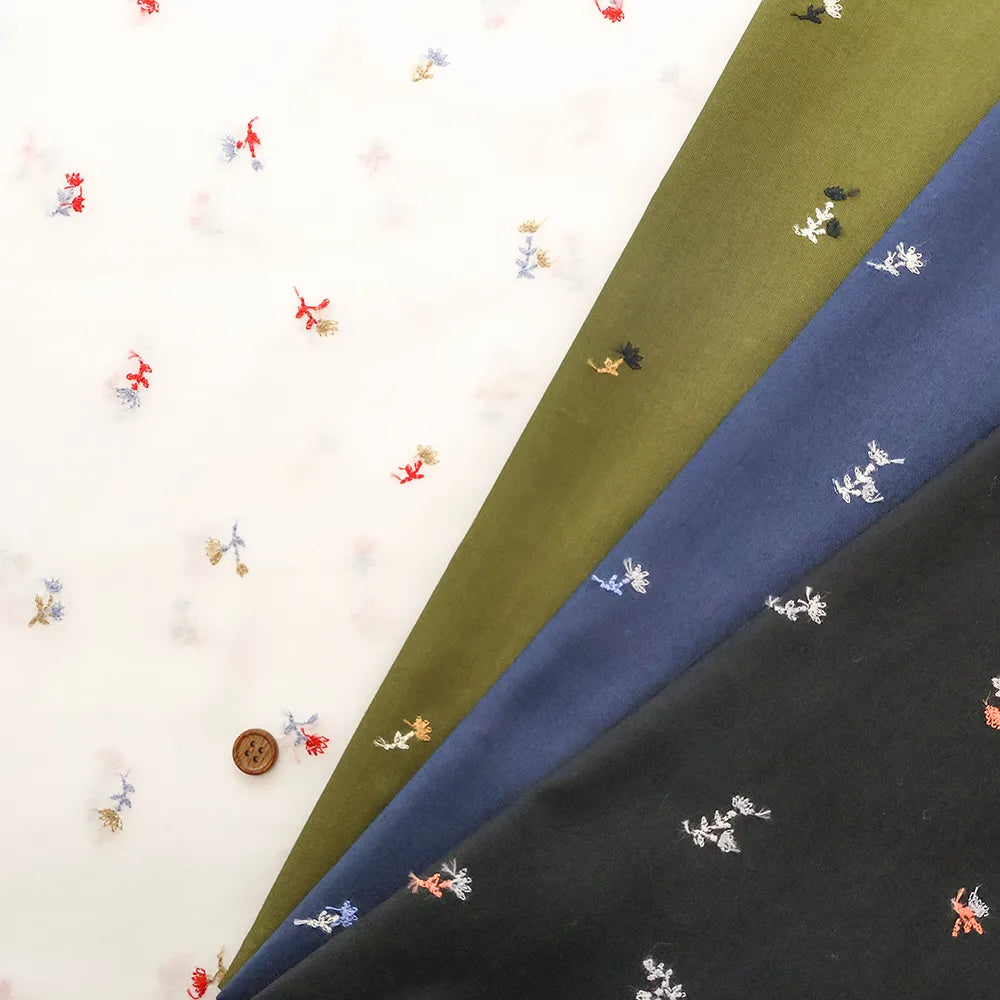 Cotton 60 Lawn Three-Color Lace Fabric - Petit Flower - nomura tailor