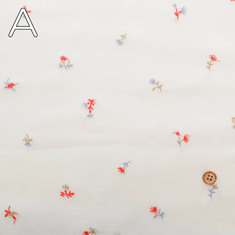 Cotton 60 Lawn Three-Color Lace Fabric - Petit Flower - nomura tailor