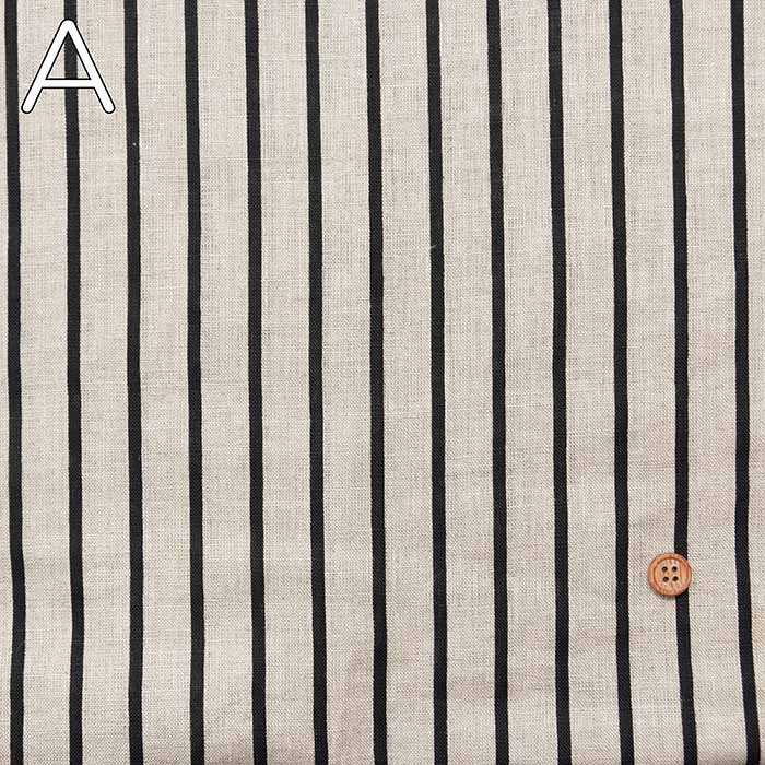 Linen sheeting print fabric Stripe - nomura tailor