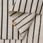 Linen sheeting print fabric Stripe - nomura tailor