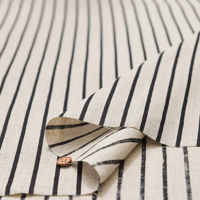 Linen sheeting print fabric Stripe - nomura tailor