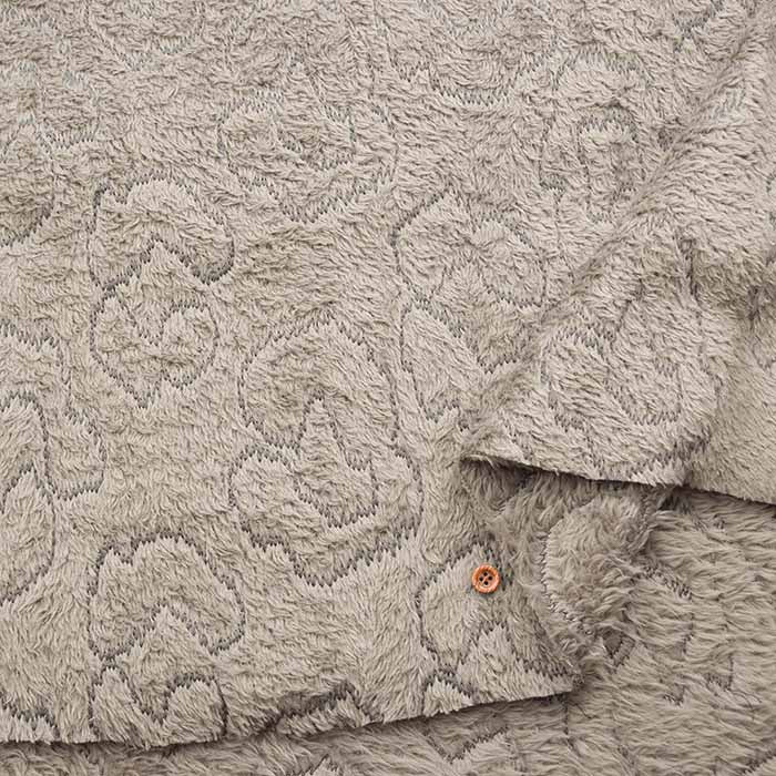 Polyester Boa Fleece Embroidery Fabric Leopard - nomura tailor