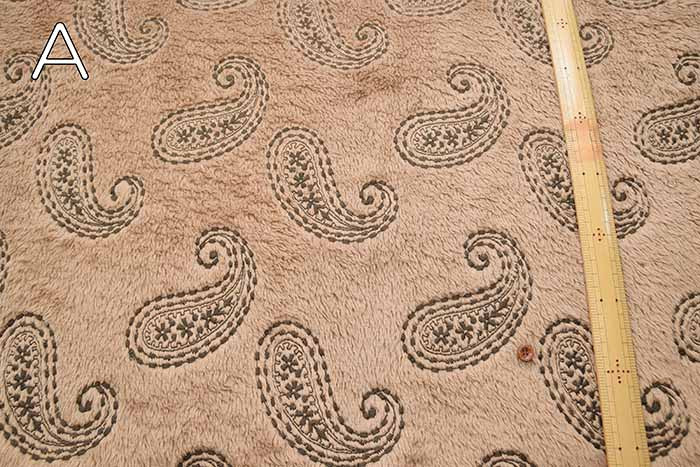 Polyester Boa fleece embroidery fabric Paisley - nomura tailor