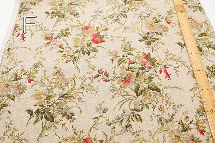 Royal Soft Linen Printed Fabric - Botanical - nomura tailor