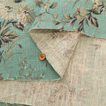 Royal Soft Linen Printed Fabric - Botanical - nomura tailor