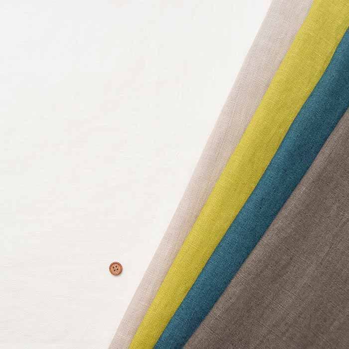 Water-repellent finish European linen canvas fabric Solid color - nomura tailor