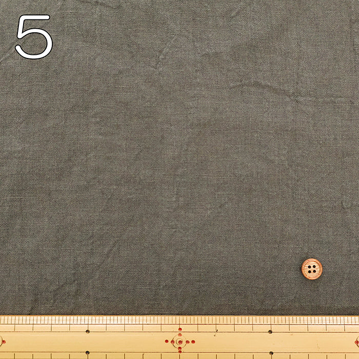 Kamataki Olive Soft Finish 60 Linen Fabric - Plain - nomura tailor