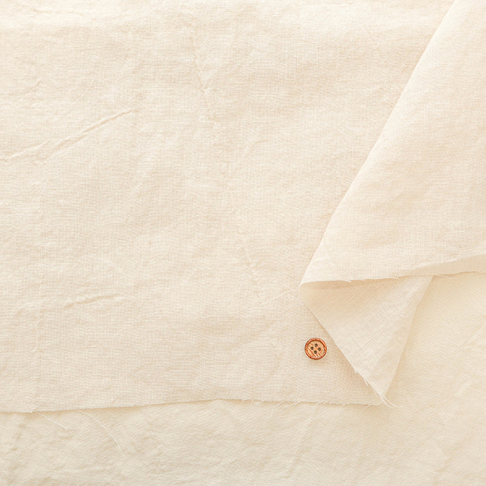 Kamataki Olive Soft Finish 60 Linen Fabric - Plain - nomura tailor