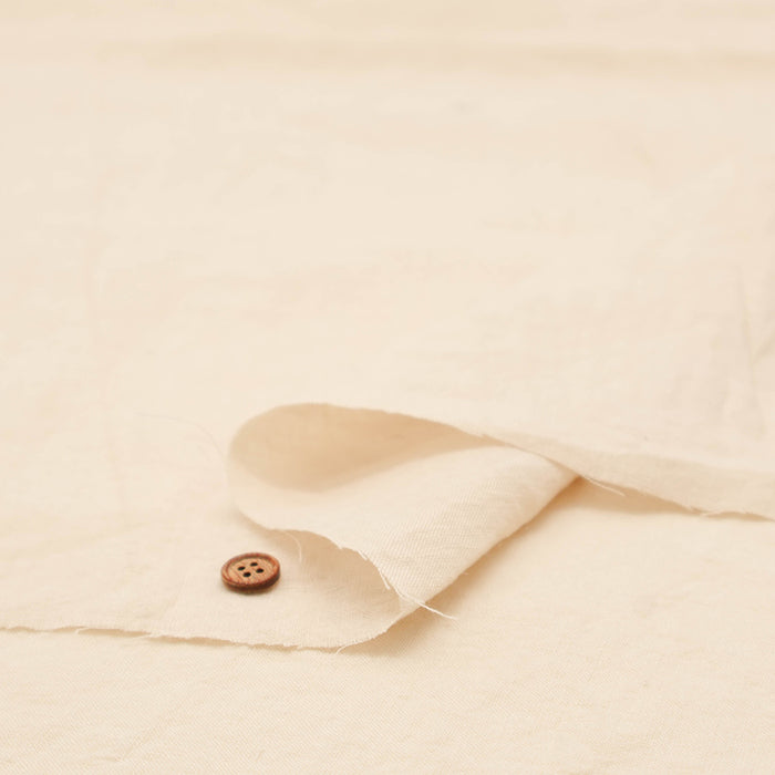 Kamataki Olive Soft Finish 60 Linen Fabric - Plain - nomura tailor