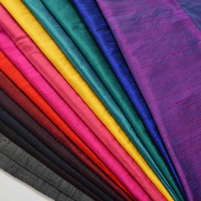 Indian Silk Shang Santan Fabric France <Vivid Color> - nomura tailor