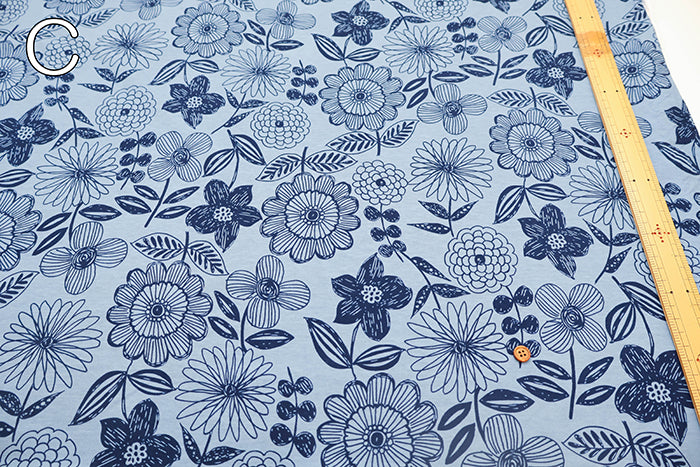 66/ Silo SZ Cotton Jersey Knit Printed Fabric - Flower - nomura tailor