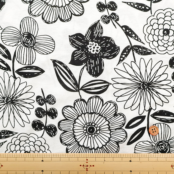 66/ Silo SZ Cotton Jersey Knit Printed Fabric - Flower - nomura tailor