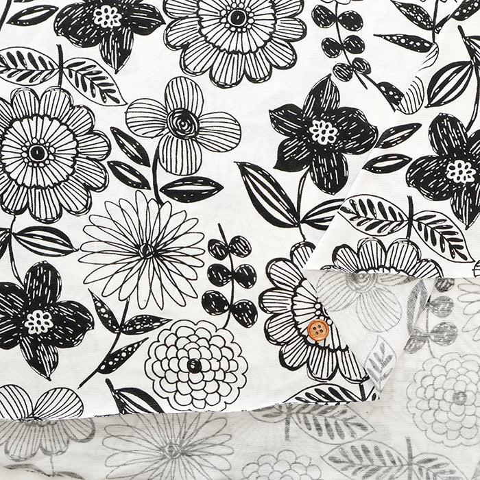 66/ Silo SZ Cotton Jersey Knit Printed Fabric - Flower - nomura tailor