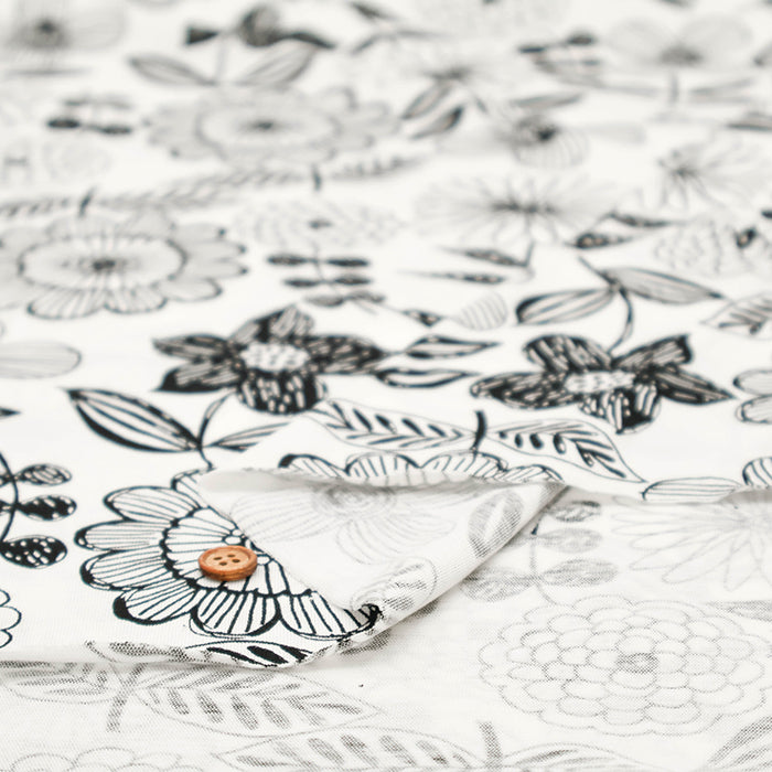 66/ Silo SZ Cotton Jersey Knit Printed Fabric - Flower - nomura tailor