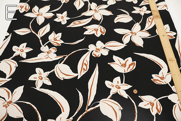 C/R Satin Printed Fabric - Flower - nomura tailor