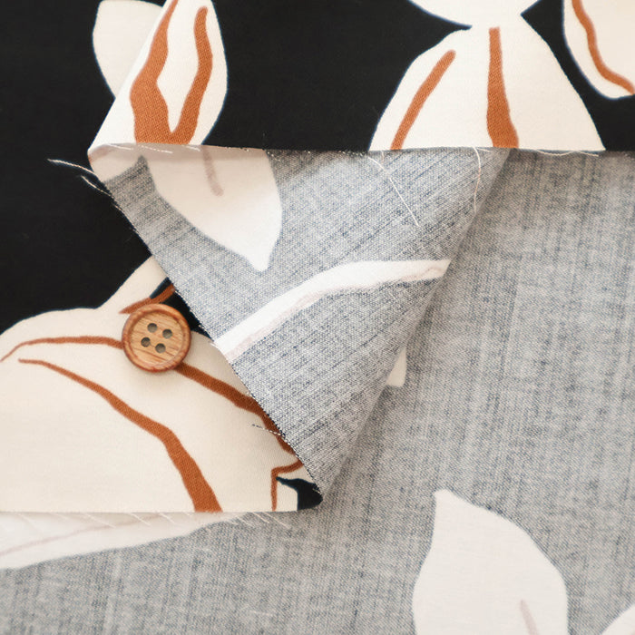 C/R Satin Printed Fabric - Flower - nomura tailor