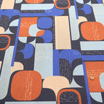 Polyester Crepe Kint Printed Fabric - Geometric Pattern - nomura tailor