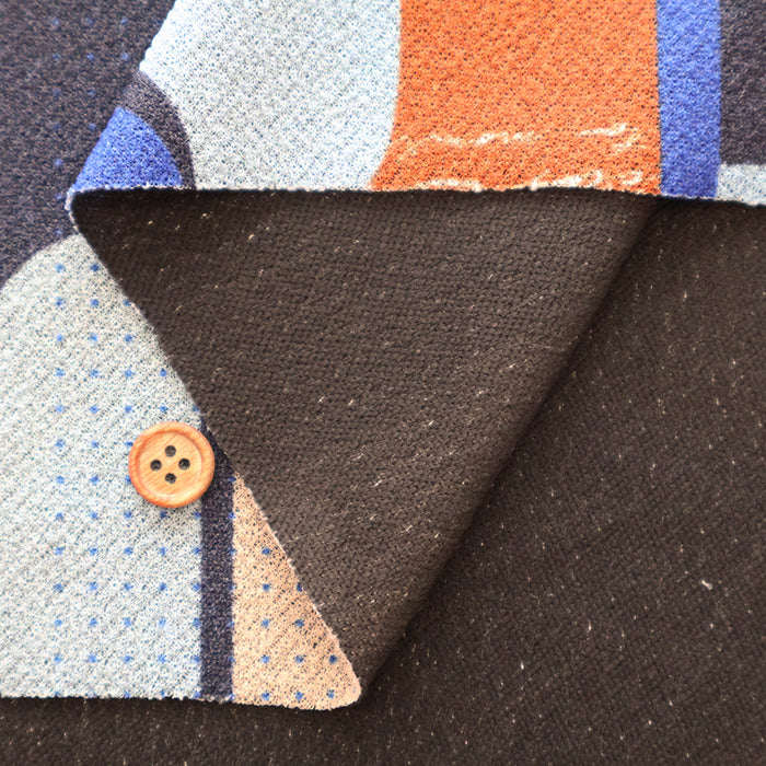 Polyester Crepe Kint Printed Fabric - Geometric Pattern - nomura tailor