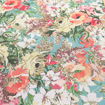 Polyester Crepe Kint Printed Fabric - Elegant Flower - nomura tailor