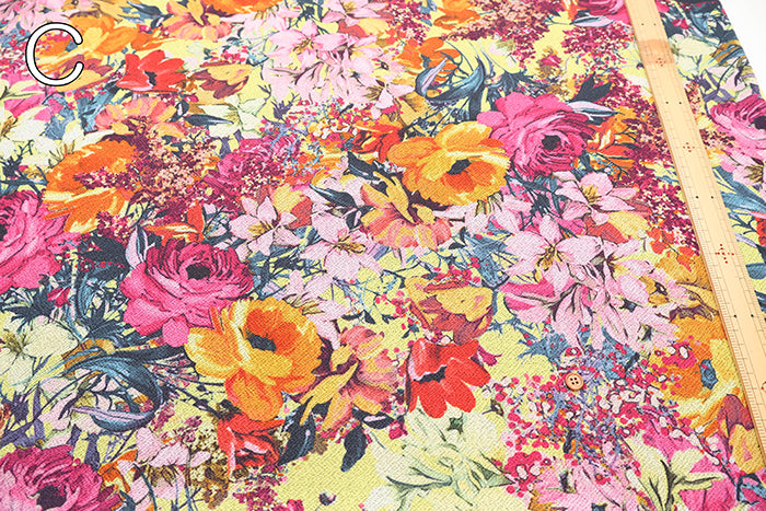 Polyester Crepe Kint Printed Fabric - Elegant Flower - nomura tailor