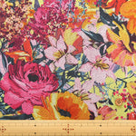 Polyester Crepe Kint Printed Fabric - Elegant Flower - nomura tailor