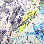 Mercerized Cotton Jersey Knit Printed Fabric - Line Flower - nomura tailor