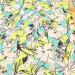 Mercerized Cotton Jersey Knit Printed Fabric - Line Flower - nomura tailor