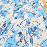 Mercerized Cotton Jersey Knit Printed Fabric - Line Flower - nomura tailor
