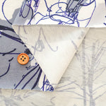 Mercerized Cotton Jersey Knit Printed Fabric - Line Flower - nomura tailor