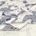 Mercerized Cotton Jersey Knit Printed Fabric - Line Flower - nomura tailor