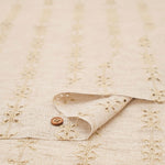 Polyester Chambray Twill Lace Fabric - Stripe Flower - nomura tailor