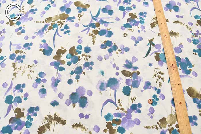 Cotton 80 twin gas yarn jersey knitted printed fabric Watercolour - nomura tailor