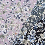 Silket UV-cut processed Cotton 40 high-twisted milling knit printed fabric Flower - nomura tailor