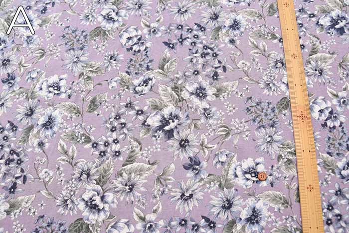 Silket UV-cut processed Cotton 40 high-twisted milling knit printed fabric Flower - nomura tailor