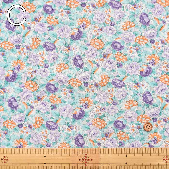 Silket UV-cut processed Cotton 80/2 milled knit printed fabric Flower - nomura tailor