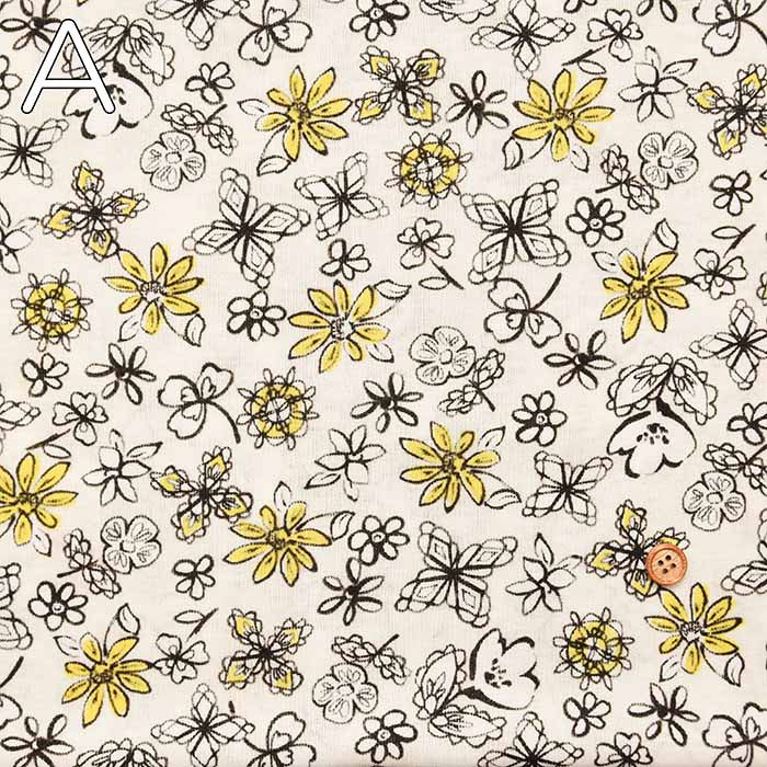 Silket UV-cut cotton 80/2 milled knit printed fabric Flower - nomura tailor