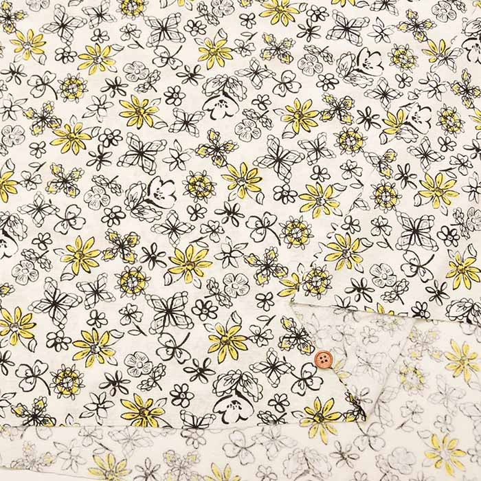 Silket UV-cut cotton 80/2 milled knit printed fabric Flower - nomura tailor